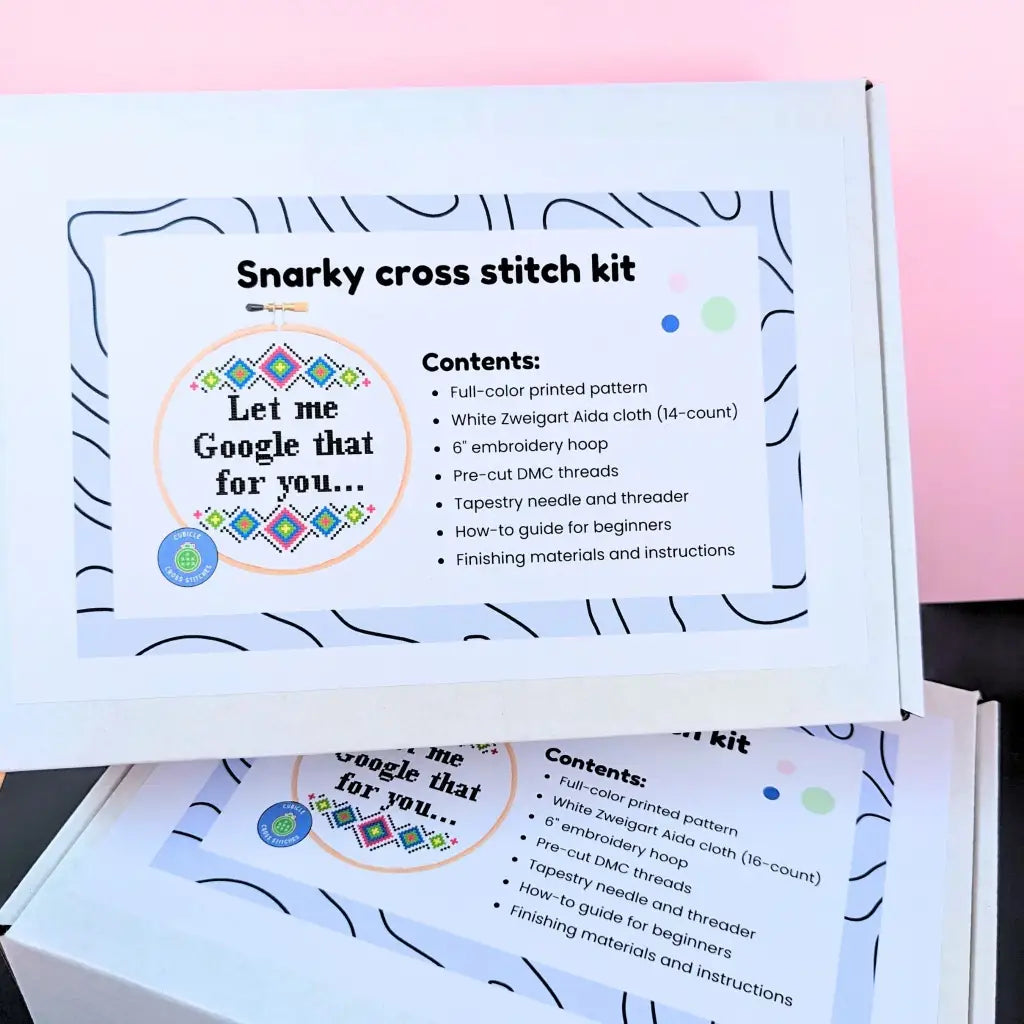 Let Me Google That For You - Snarky Modern Cross Stitch Kit by Room for Calm - Prismatic Fiber Arts