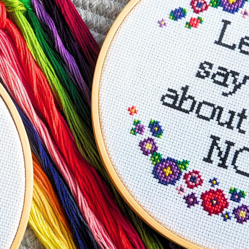 Let Me Say This About That - Subversive Self Care Cross Stitch Kit by Room for Calm - Prismatic Fiber Arts