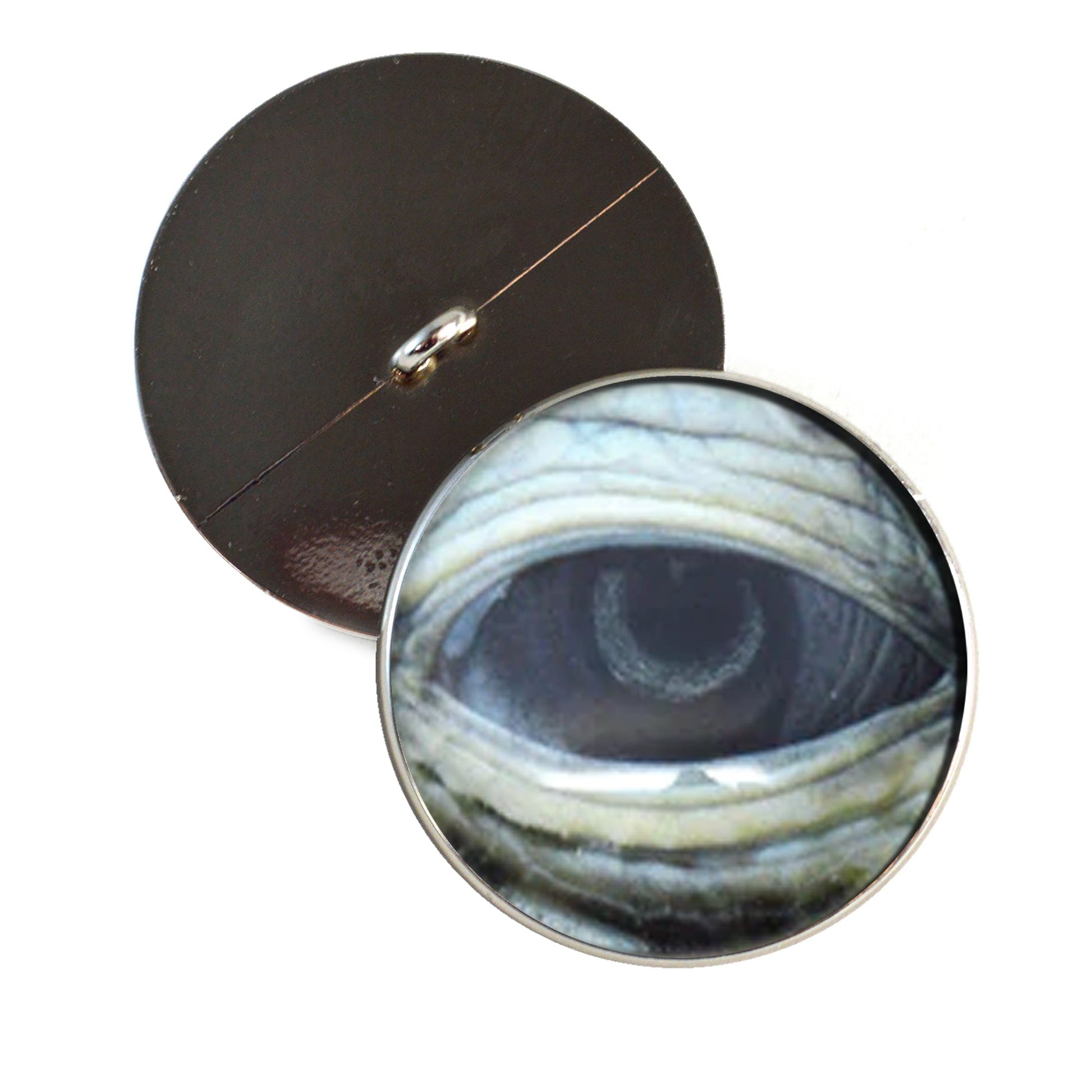 Lidded Green Sea Turtle Sew-On Button Glass Eyes - Prismatic Fiber Arts