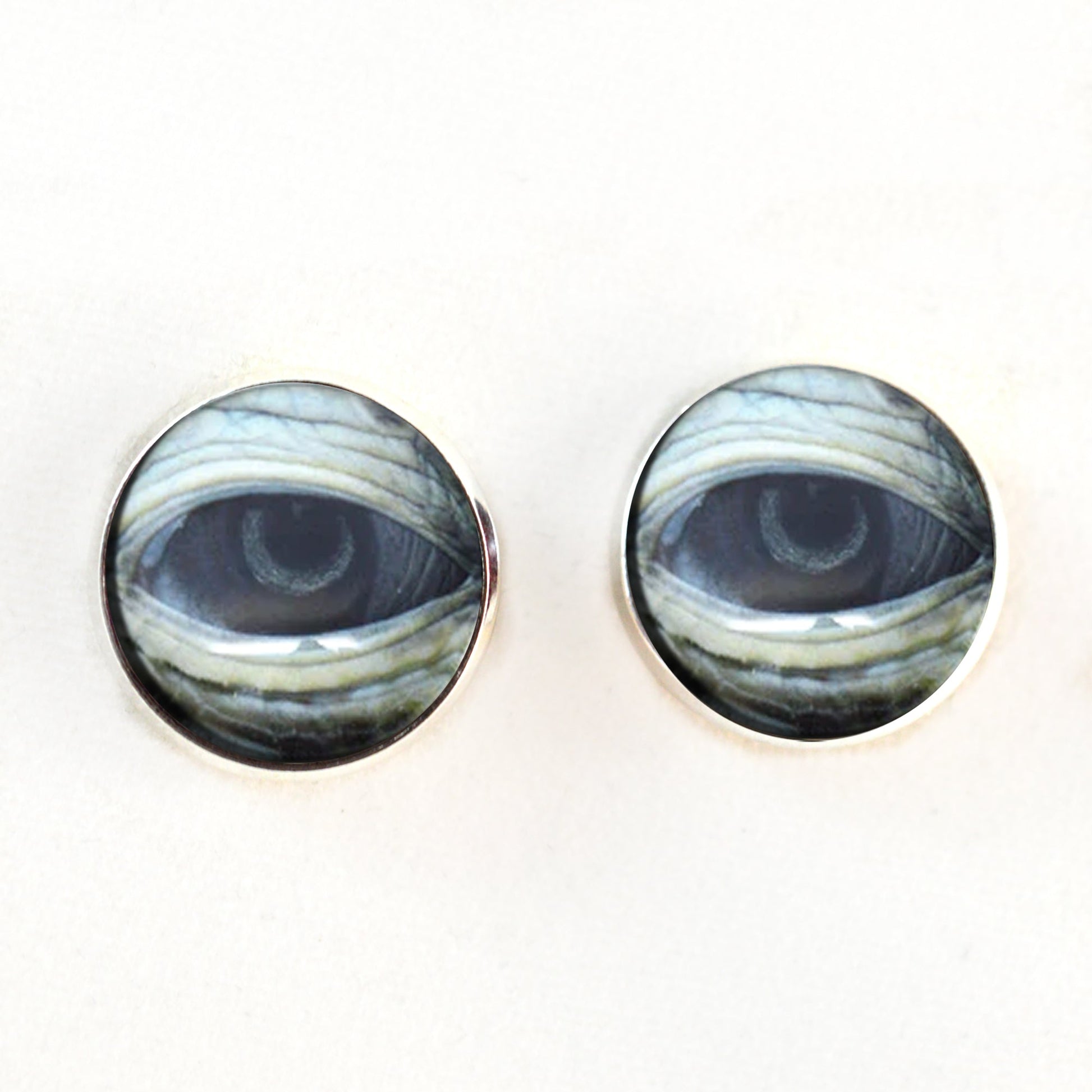 Lidded Green Sea Turtle Sew-On Button Glass Eyes - Prismatic Fiber Arts