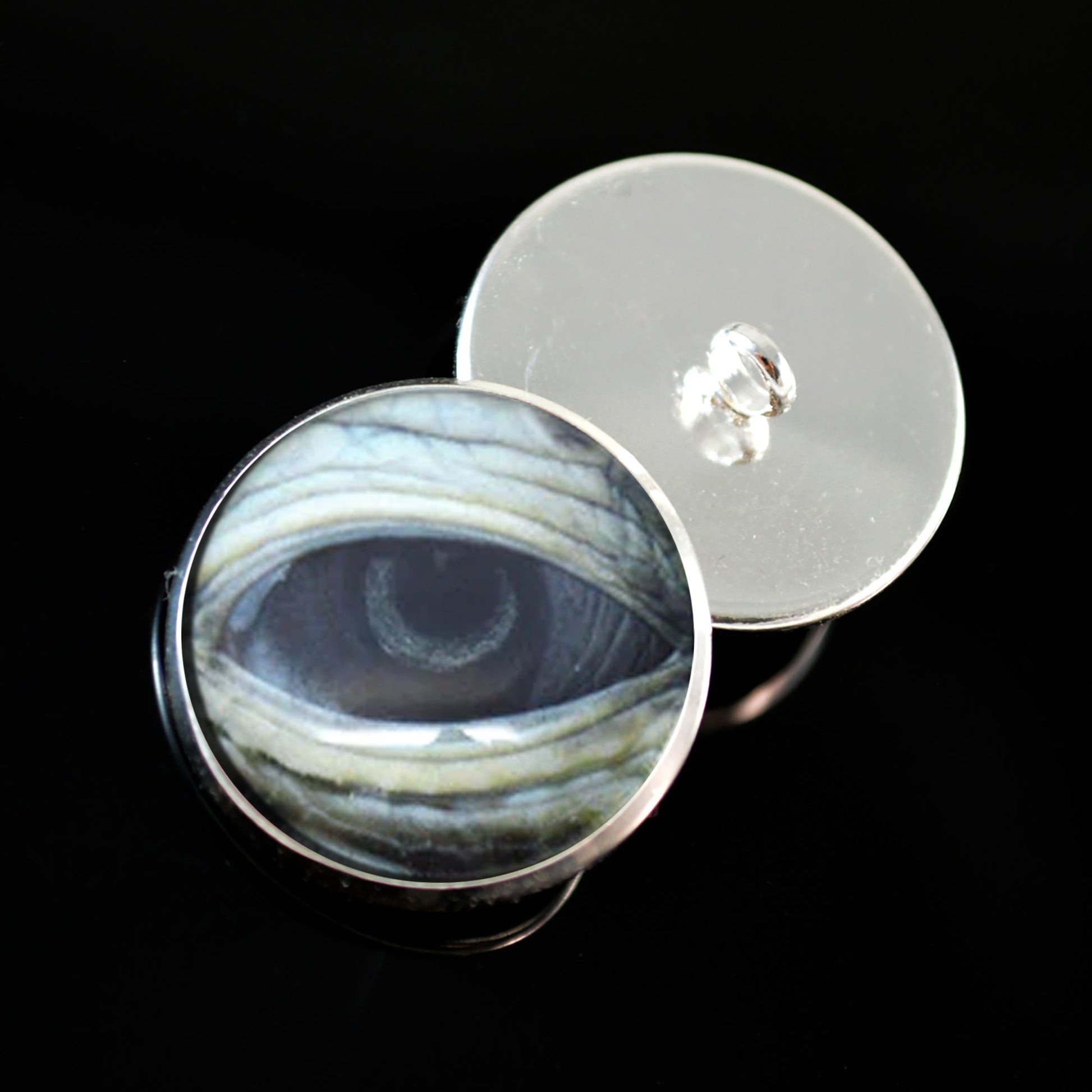 Lidded Green Sea Turtle Sew-On Button Glass Eyes - Prismatic Fiber Arts