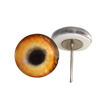Light Brown Wolf Glass Eyes on Wire Pin Posts