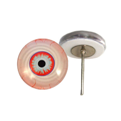 Manic Scary Clown Horror Glass Eyes on Wire Pin Posts