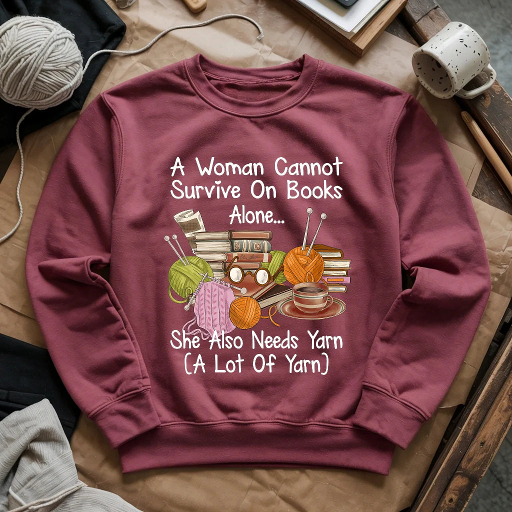 Books & Yarn Lover Sweatshirt - Prismatic Fiber Arts