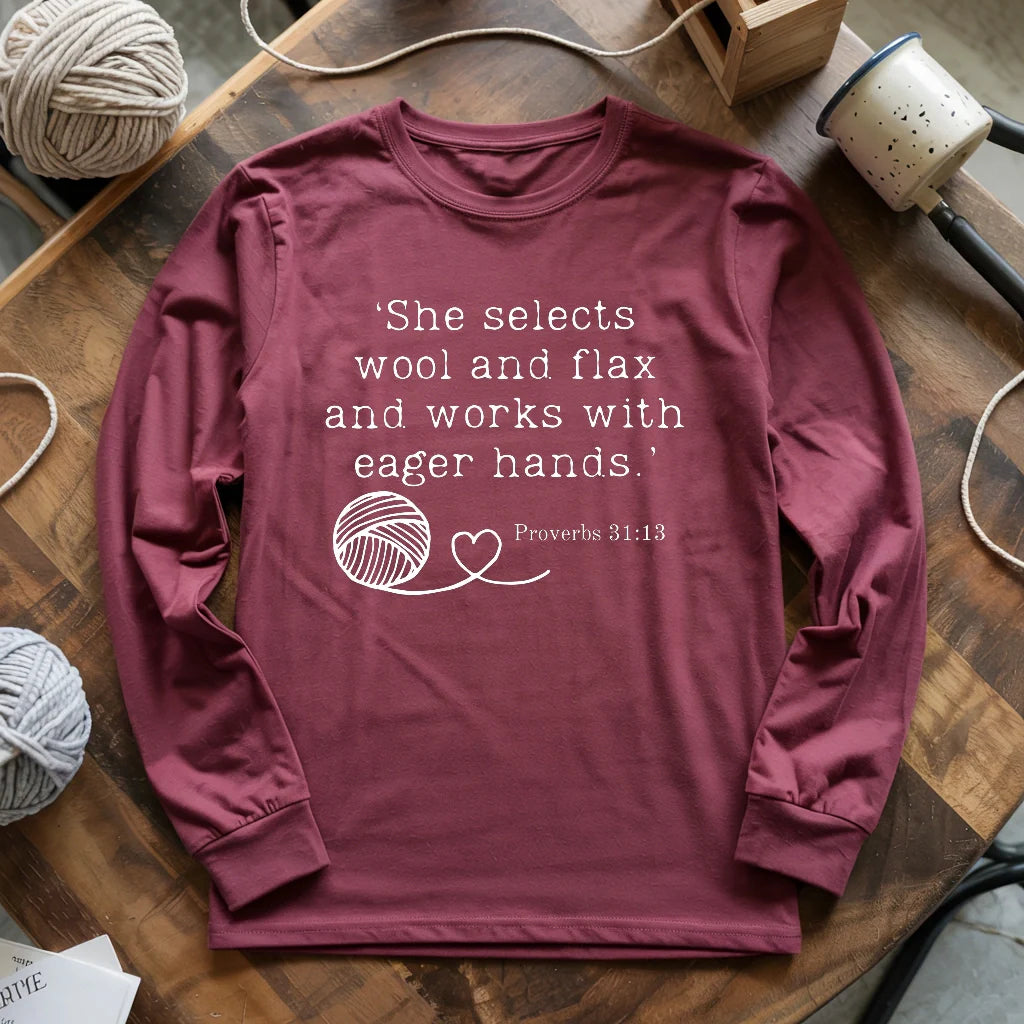 Crochet In Bible Long Sleeve T-shirt - Prismatic Fiber Arts