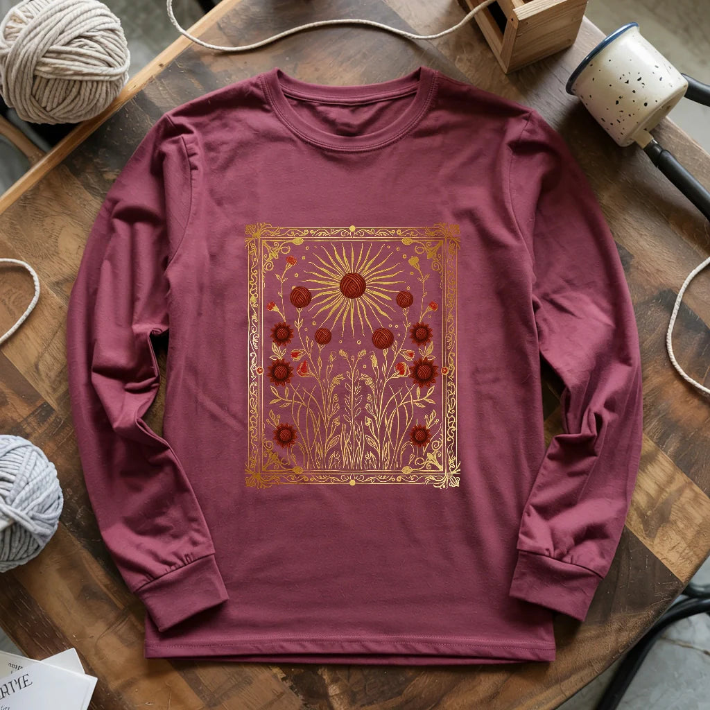 Energy Of Yarn Long Sleeve T-shirt - Prismatic Fiber Arts