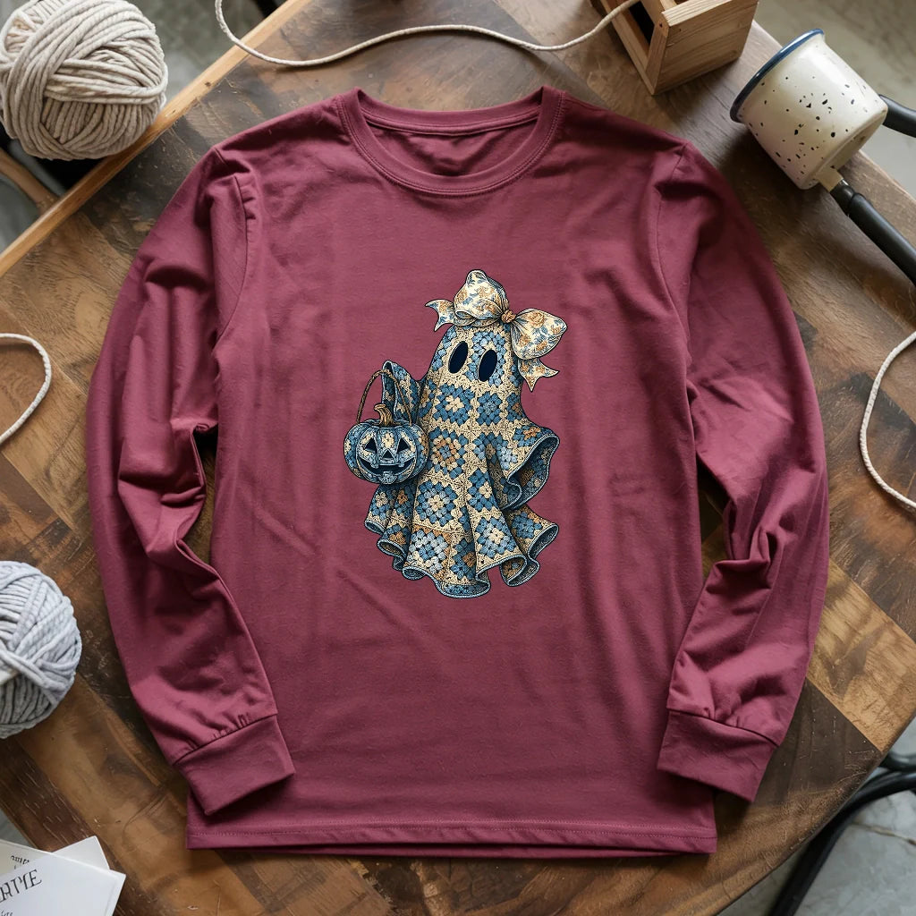 Granny Ghost Long Sleeve T-shirt - Prismatic Fiber Arts