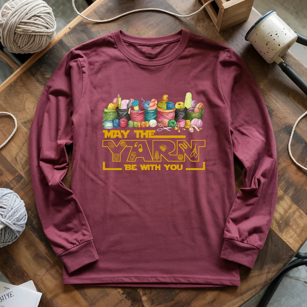 May The Yarn Be With You Long Sleeve T-shirt - Prismatic Fiber Arts