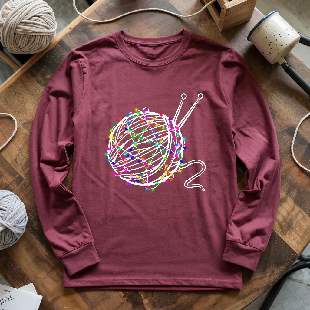 Yarn & Lights Long Sleeve T-shirt - Prismatic Fiber Arts