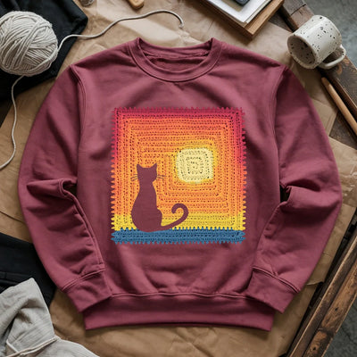 Cat Granny Square Sweatshirt - Prismatic Fiber Arts