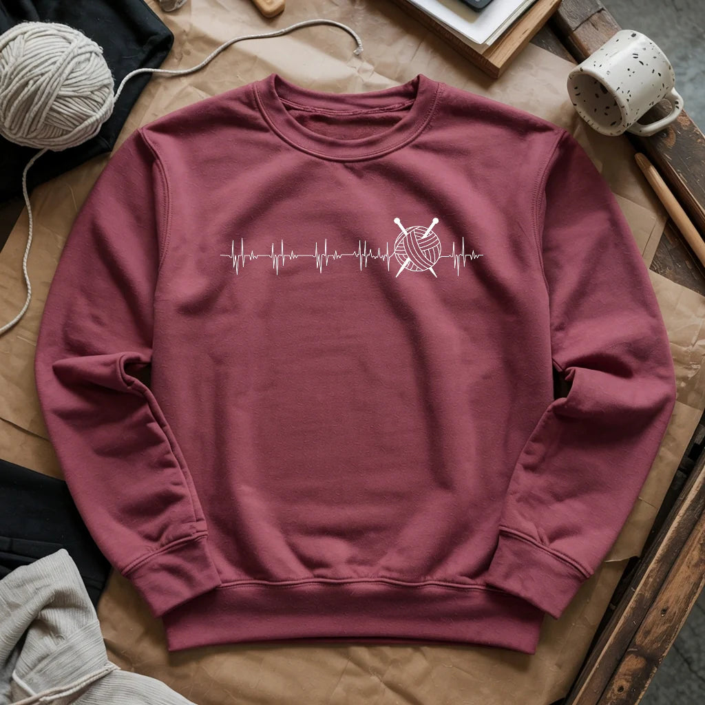 Knit heartbeat Sweatshirt - Prismatic Fiber Arts