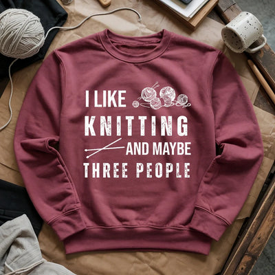 Knitting & 3 People Sweatshirt - Prismatic Fiber Arts