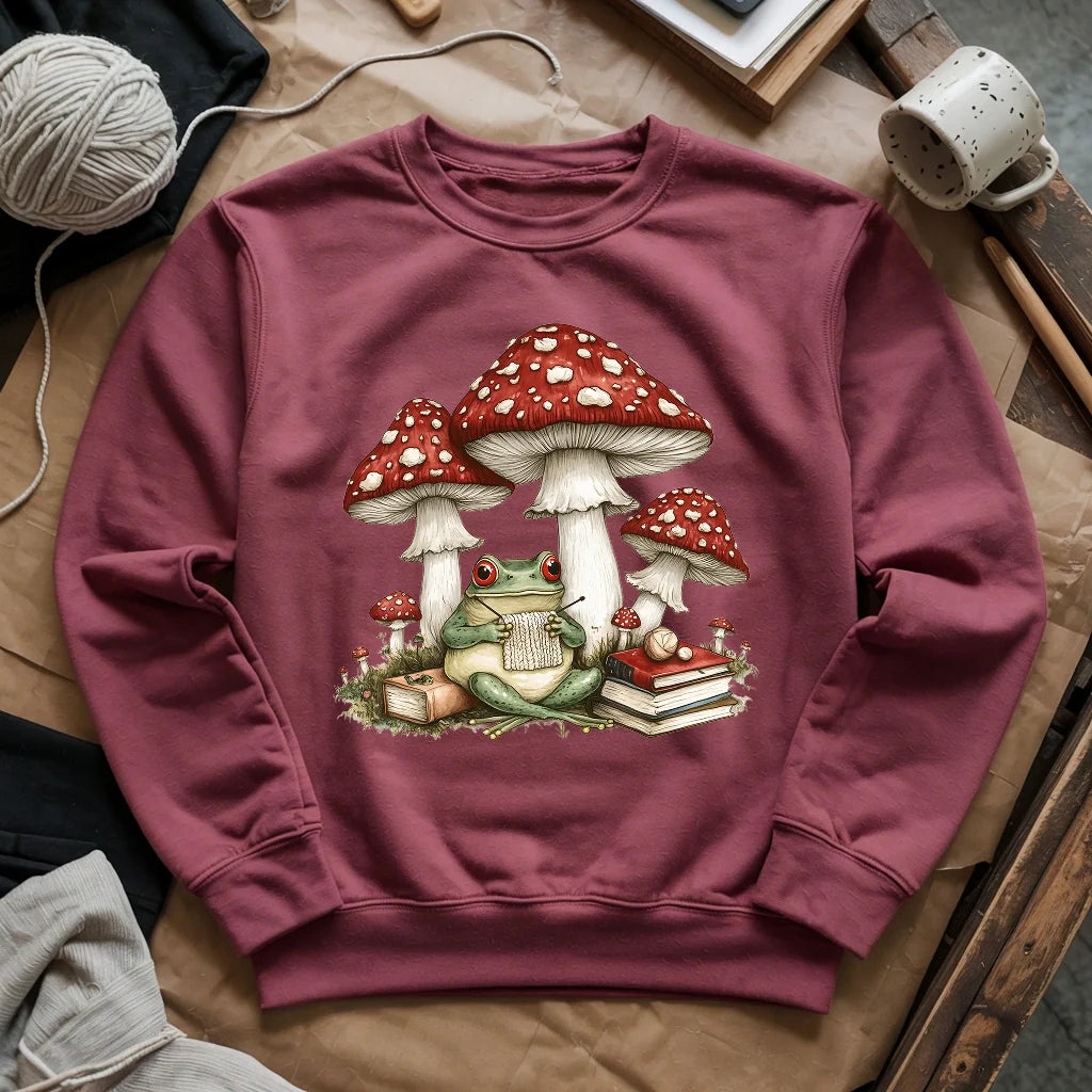 Knitting Frog Sweatshirt - Prismatic Fiber Arts