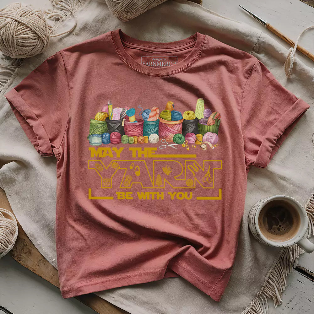 May The Yarn Be With You T-shirt - Prismatic Fiber Arts