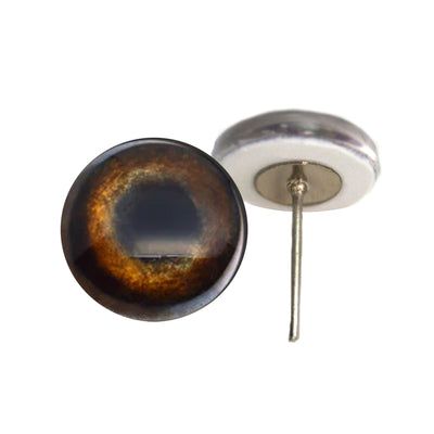 Medium Brown Dog Inspired Glass Eyes on Wire Pin Posts