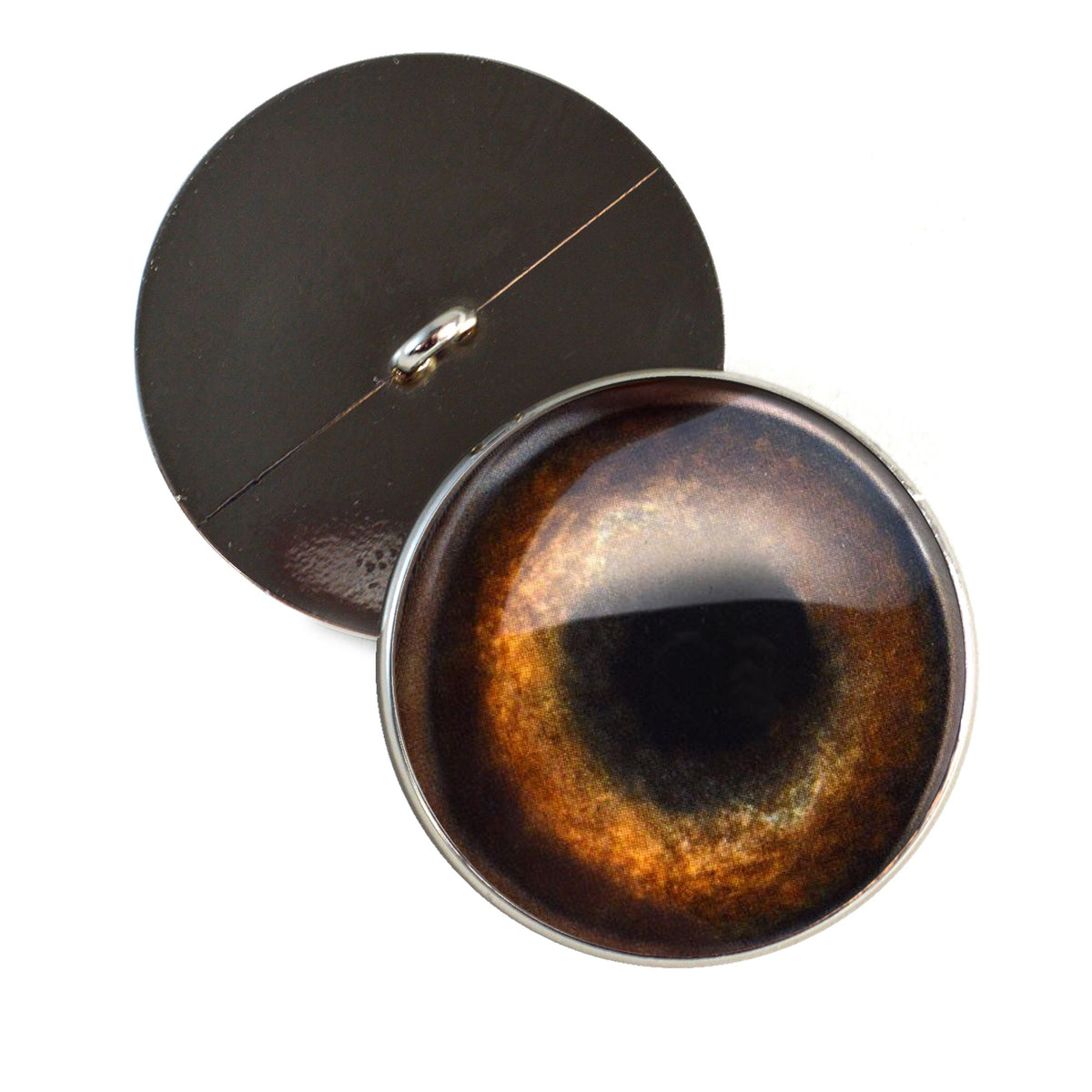 Medium Brown Dog Sew-On Button Glass Eyes - Prismatic Fiber Arts