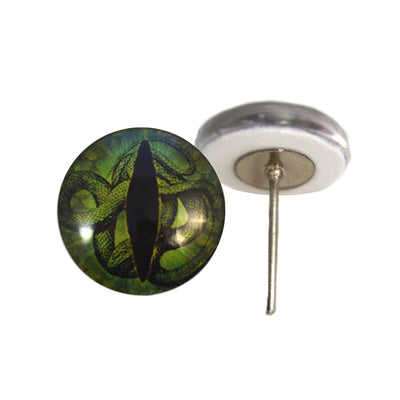 Medusa Snake Green Glass Eyes on Wire Pin Posts