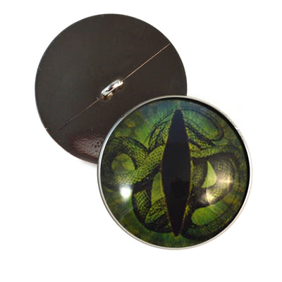 Medusa Snake Green Sew-On Button Glass Eyes - Prismatic Fiber Arts