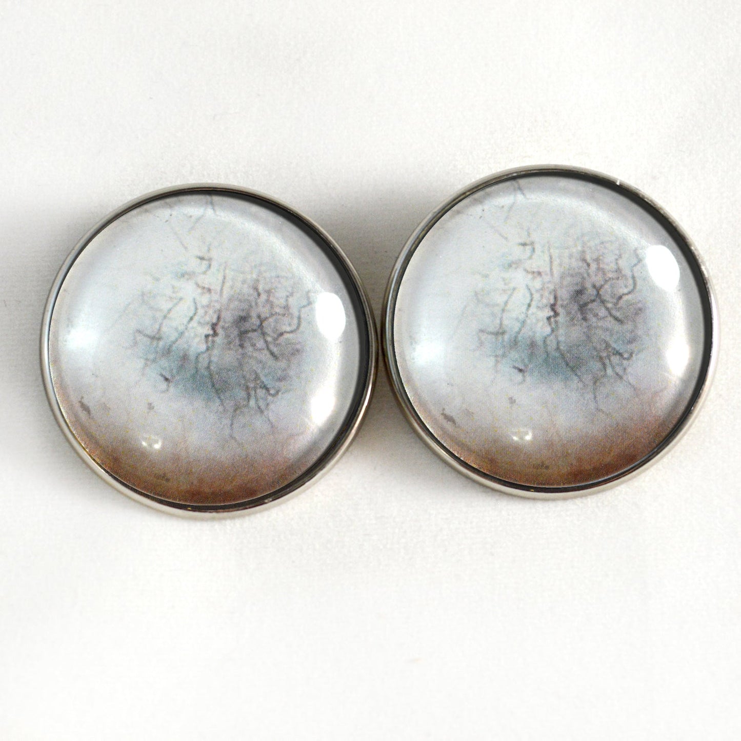 Milky Dead Zombie Sew-On Button Glass Eyes - Prismatic Fiber Arts