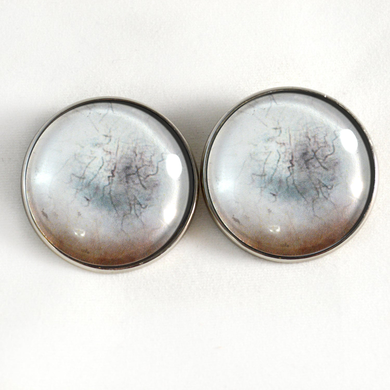 Milky Dead Zombie Sew-On Button Glass Eyes - Prismatic Fiber Arts