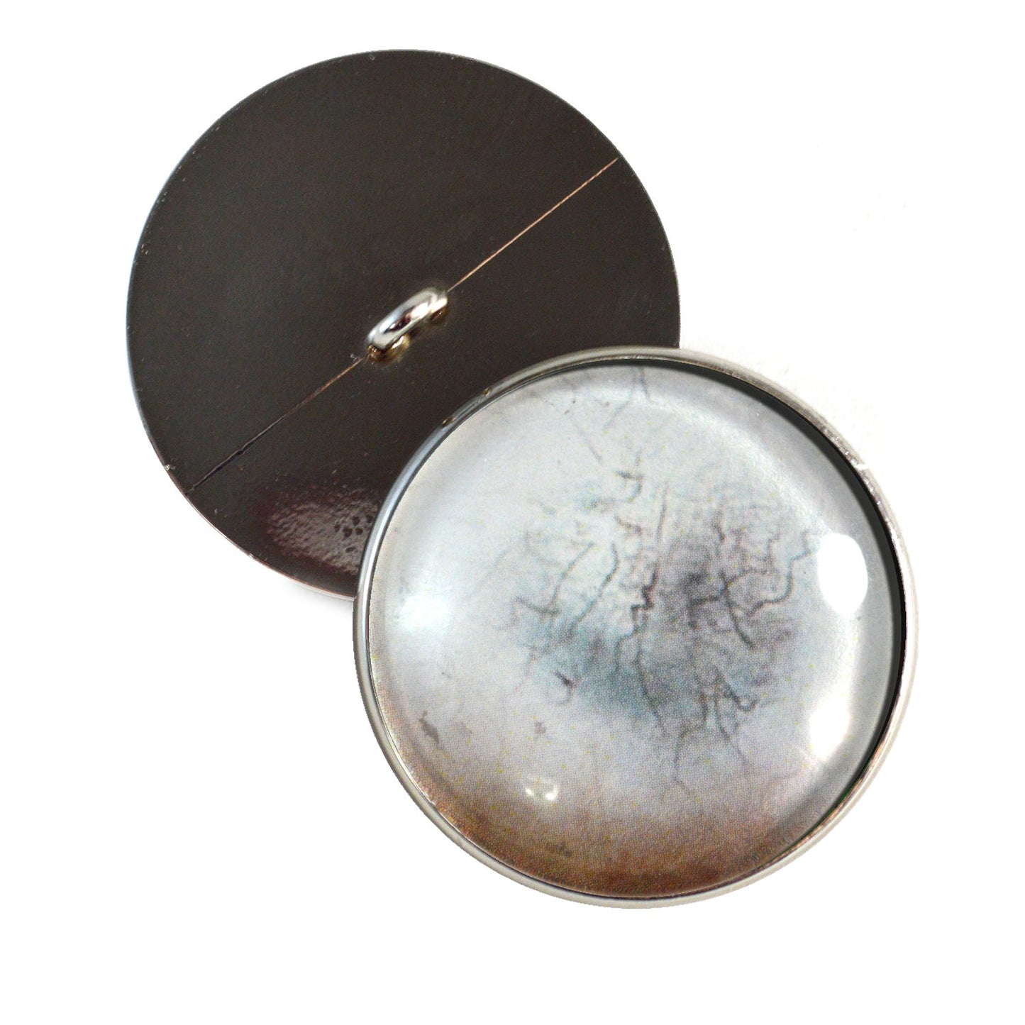 Milky Dead Zombie Sew-On Button Glass Eyes - Prismatic Fiber Arts