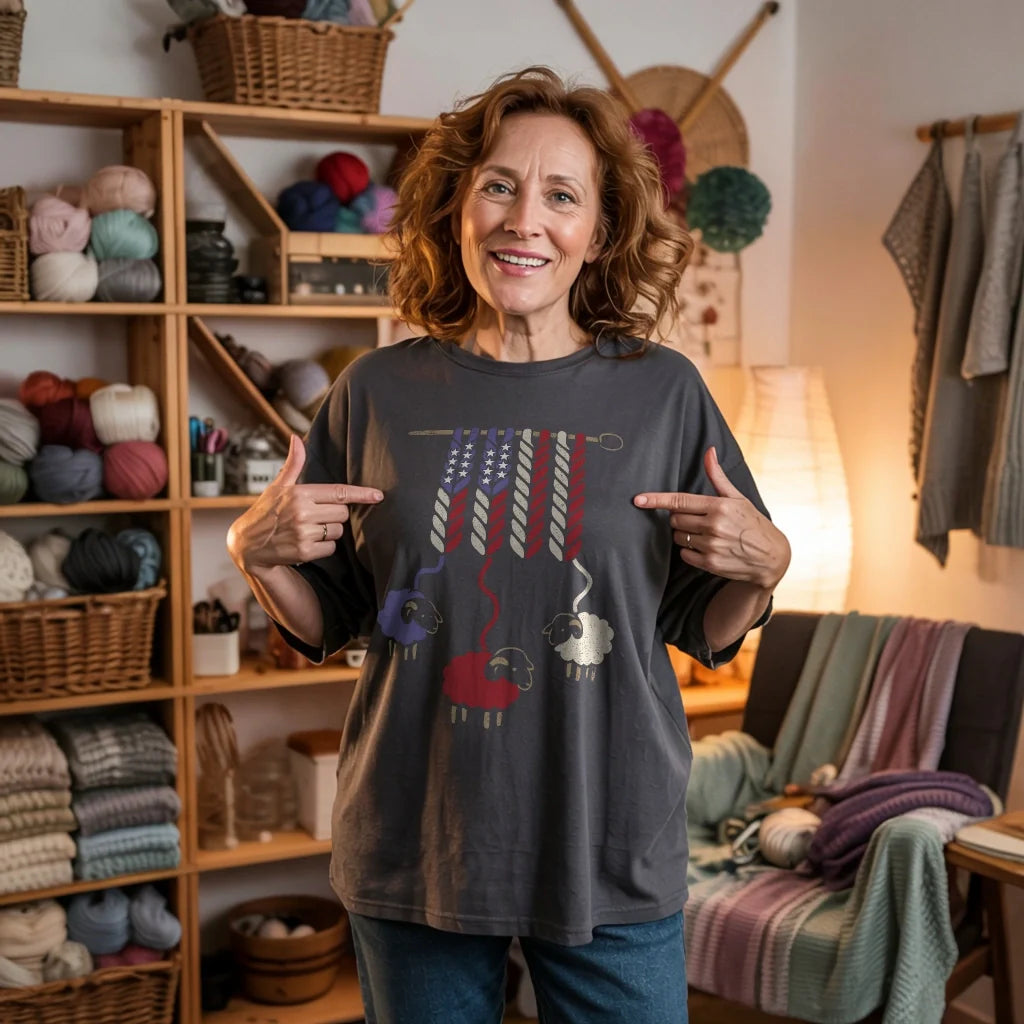 America Wool T-shirt - Prismatic Fiber Arts