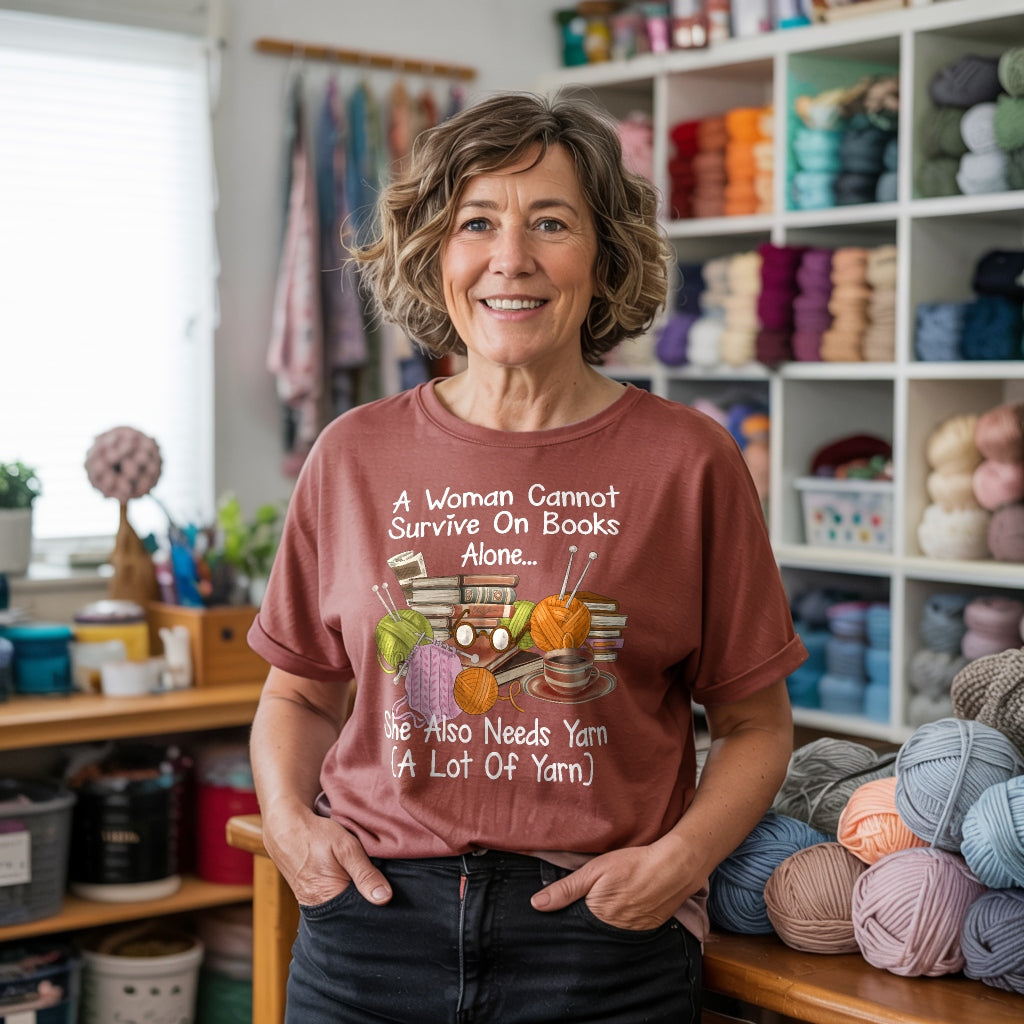 Books & Yarn Lover T-shirt - Prismatic Fiber Arts