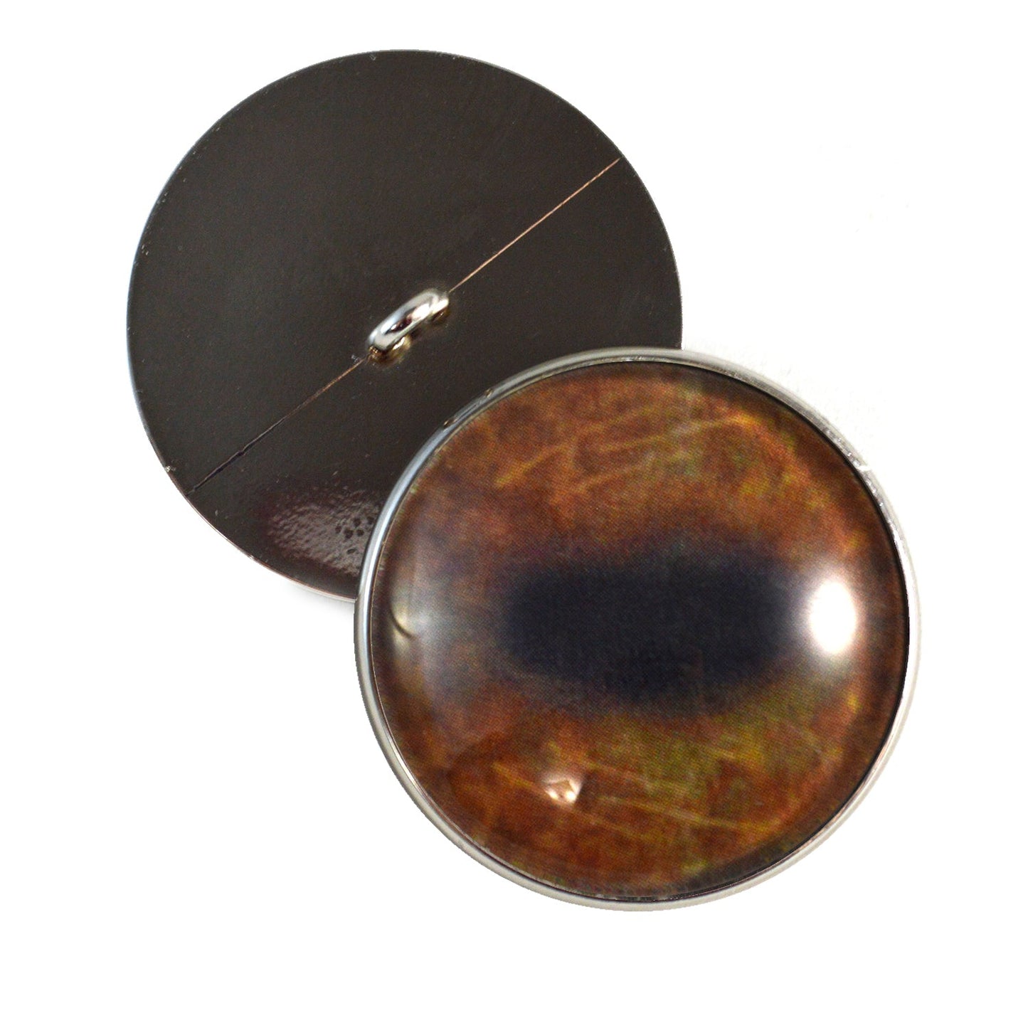 Brown Moose Sew-On Button Glass Eyes - Prismatic Fiber Arts