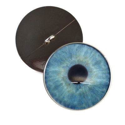 Natural Light Baby Blue Sew-On Button Glass Eyes - Prismatic Fiber Arts