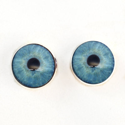 Natural Light Baby Blue Sew-On Button Glass Eyes - Prismatic Fiber Arts
