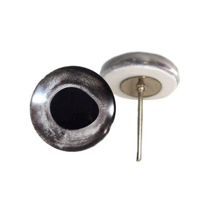 Natural Silver Fish Glass Eyes on Wire Pin Posts