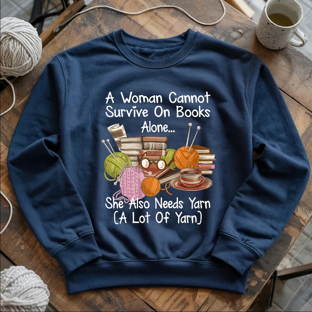 Books & Yarn Lover Sweatshirt - Prismatic Fiber Arts
