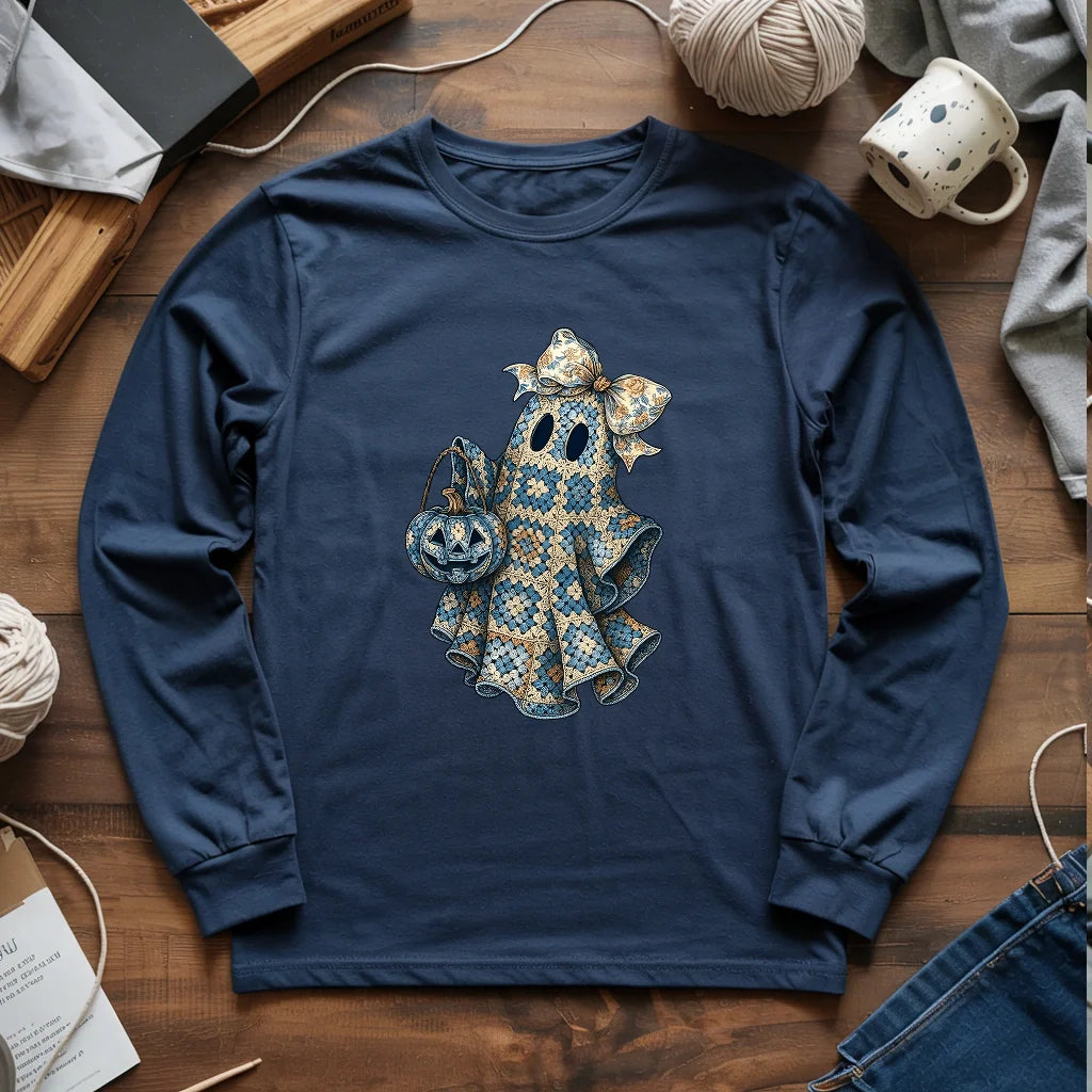 Granny Ghost Long Sleeve T-shirt - Prismatic Fiber Arts