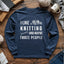 Knitting & 3 People Long Sleeve T-shirt - Prismatic Fiber Arts