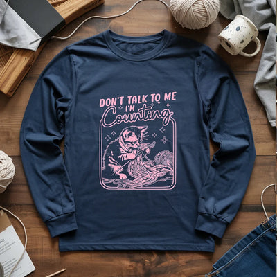 Shh, I'm counting Long Sleeve T-shirt - Prismatic Fiber Arts
