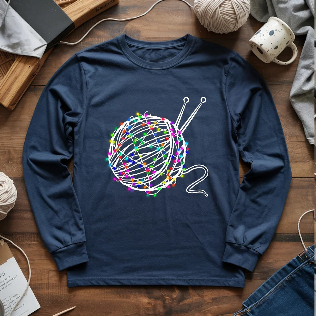 Yarn & Lights Long Sleeve T-shirt - Prismatic Fiber Arts