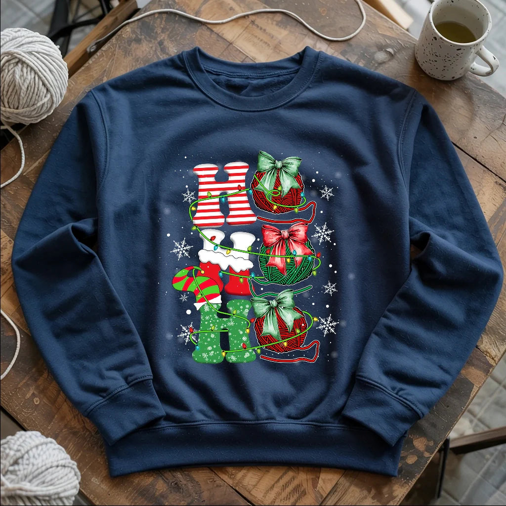 Ho Ho Ho Sweatshirt - Prismatic Fiber Arts