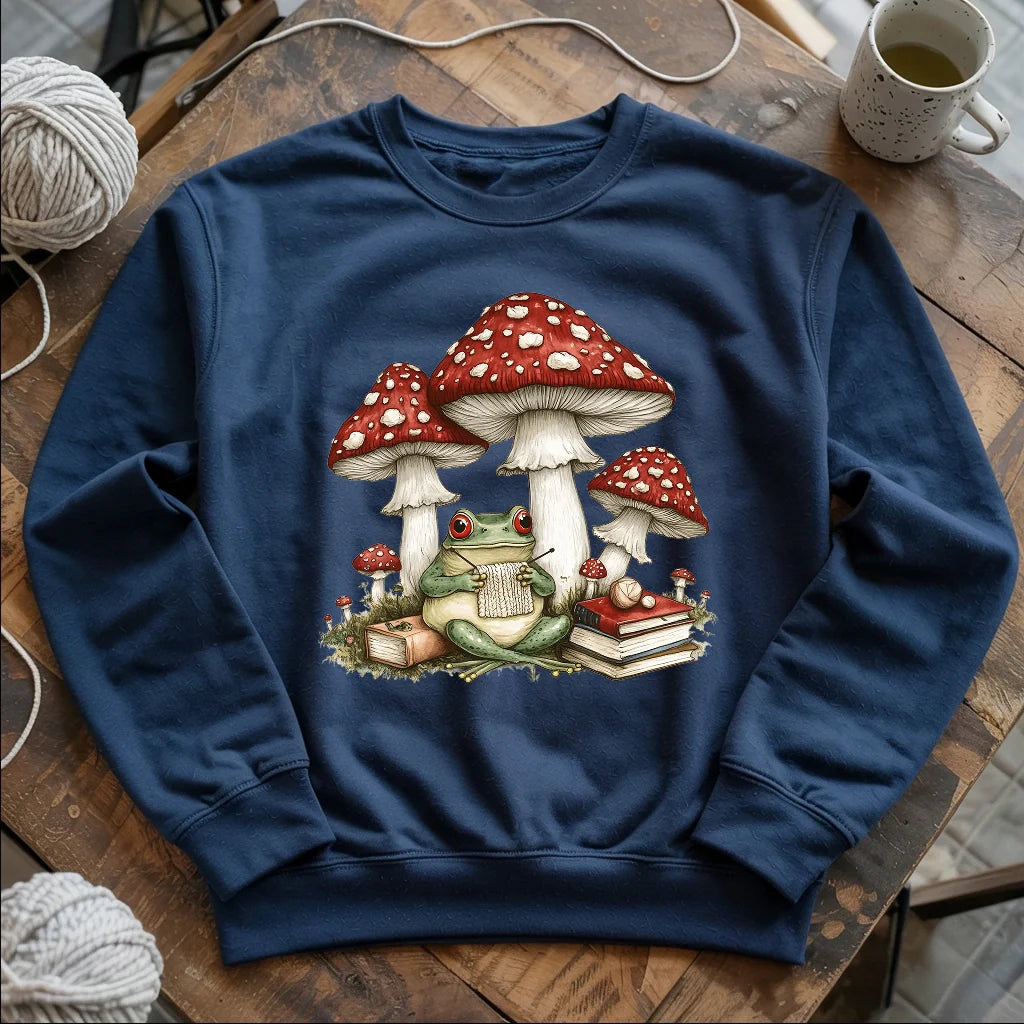 Knitting Frog Sweatshirt - Prismatic Fiber Arts
