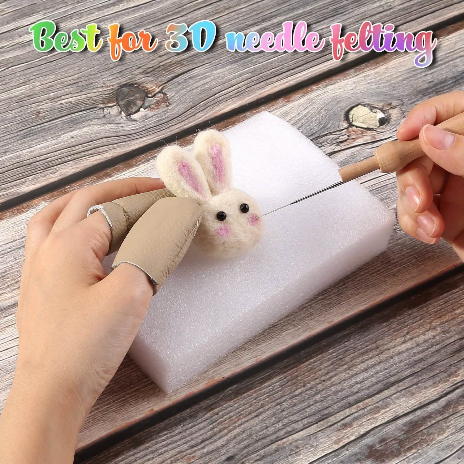 Needle Felting Kit with 24 Colors Wool - Prismatic Fiber Arts