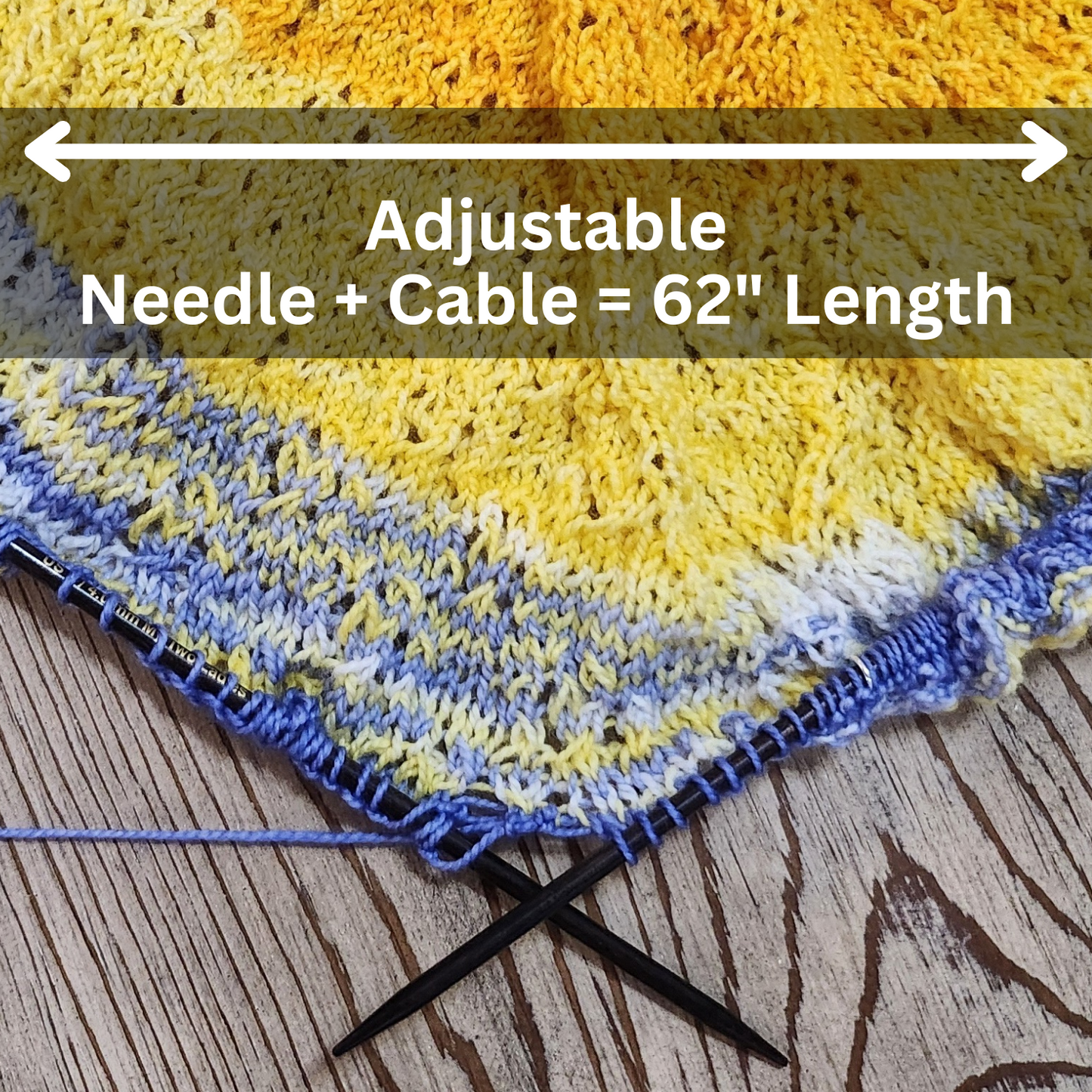Blue Silk | Fine-Medium Set |  Adjustable Knitting Needles  | 4 Sizes | US5, US6, US7, US8 | w/custom case - Prismatic Fiber Arts