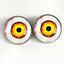 Nightmare Clown Yellow and Orange Sew-On Button Glass Eyes - Prismatic Fiber Arts