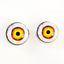 Nightmare Clown Yellow and Orange Sew-On Button Glass Eyes - Prismatic Fiber Arts