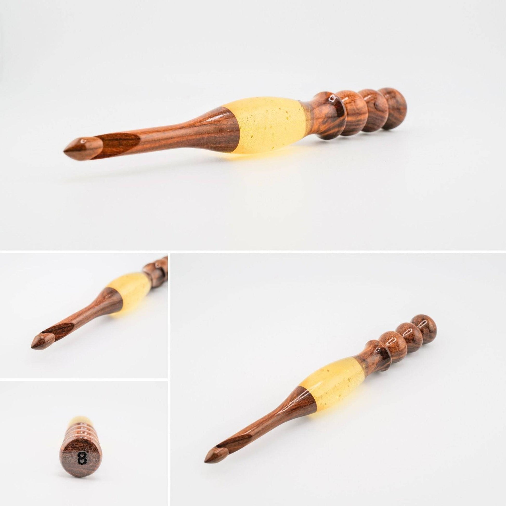 Sparkle Rosewood Crochet Hook - Prismatic Fiber Arts