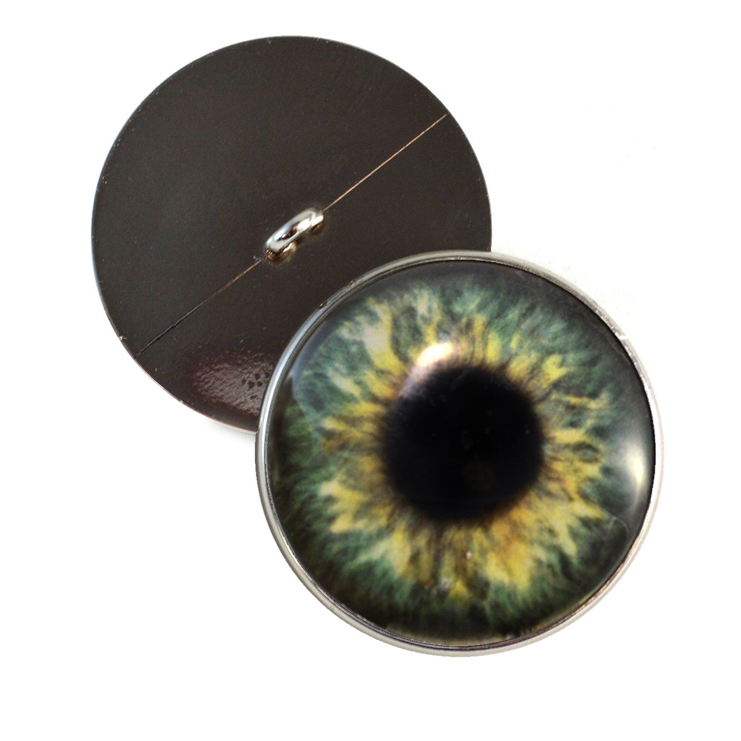 Olive Green Human Inspired Sew-On Button Glass Eyes