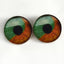 Orange and Green Human Sew-On Button Glass Eyes - Prismatic Fiber Arts