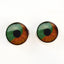 Orange and Green Human Sew-On Button Glass Eyes - Prismatic Fiber Arts