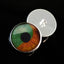 Orange and Green Human Sew-On Button Glass Eyes - Prismatic Fiber Arts