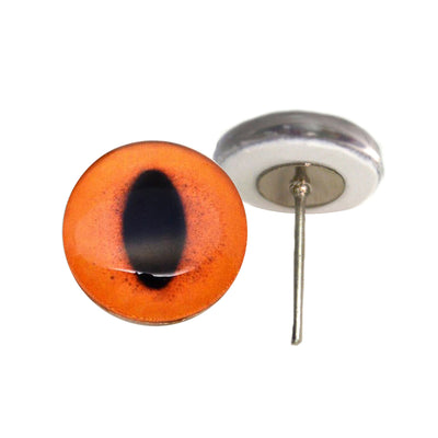 Orange Fox Glass Eyes on Wire Pin Posts