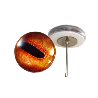 Orange Octopus Glass Eyes on Wire Pin Posts