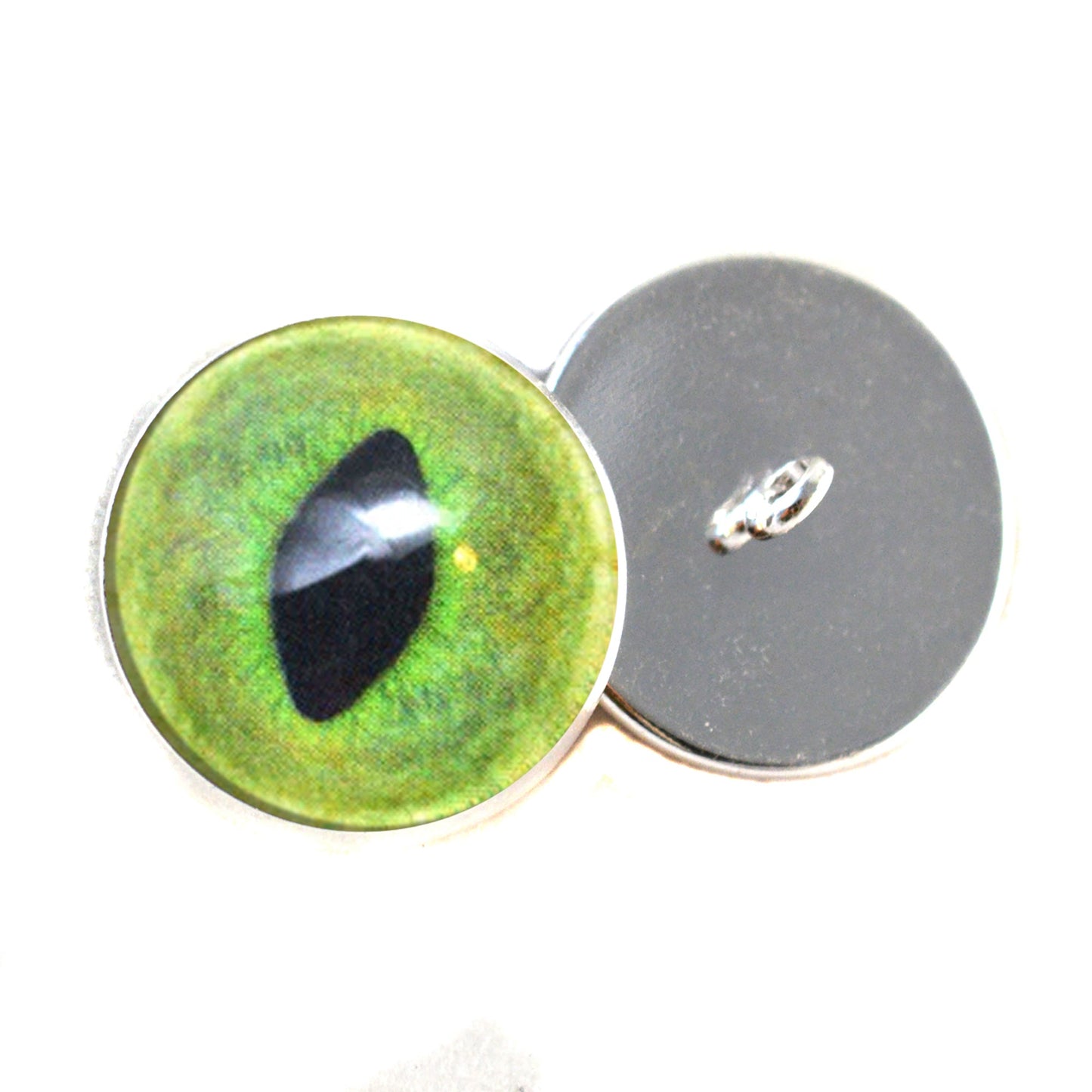 Pale Green Cat Sew-On Button Glass Eyes - Prismatic Fiber Arts